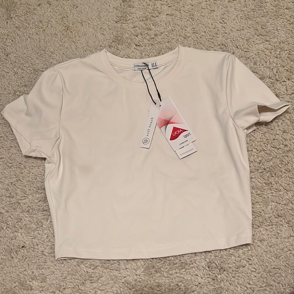 Stradivarius second skin tee in ecru - Picture 1 of 3